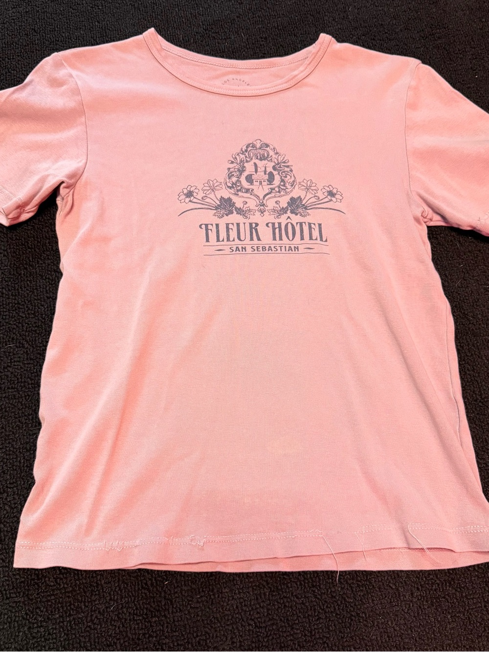 Los Angeles Apparel Purple Fleur Hôtel Crop Top